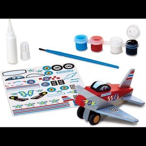 🆕 Melissa & Doug Decorate-Your-Own Wooden Craft Kits Set - Plane